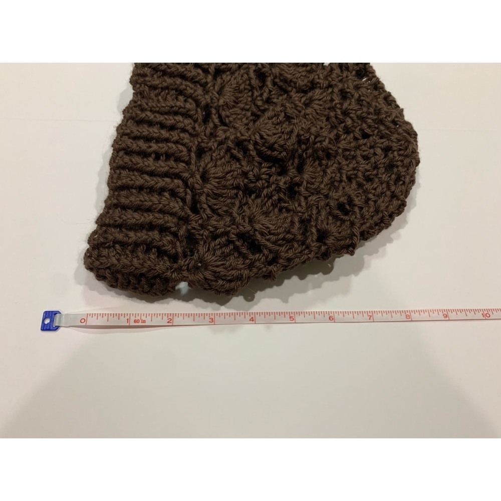 Mariposa’s Beanie Handmade Crochet Brown Adult Winter Beanie Hat Casual Preppy - Picture 5 of 5